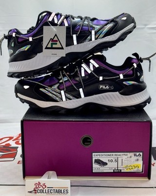 FILA Expeditioner Reactive Men s 10.5 Black Purple Trail Sneakers New