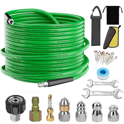 #ad Sewer Jetter Kit for Pressure WasherWater Jet Drain Cleaning 50 FT Green $57.11