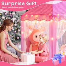 Princess Tent Girls Large Playhouse Kids Castle Play Tent with Star Lights To...