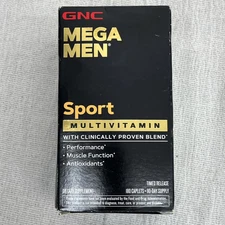 GNC Mega Men Sport Multivitamin Timed Release - 180 Caplets - NEW Exp. 10/26...