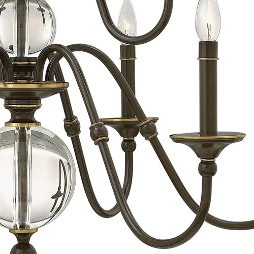 Hinkley Lighting 4958 9 Light 2 Tier Candle Style Chandelier - Brass - Picture 3 of 5