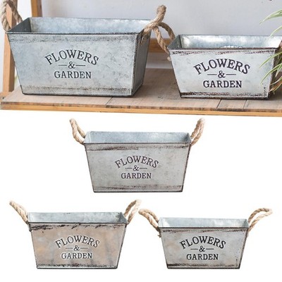 Retro-Eisen-Pflanzen-Blumeneimer, Pflanztopf, Barrel, Hinterhof, Balkon,