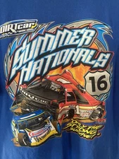 VTG 2016 Dirt Track Summer Nationals Auto Racing Men's T-Shirt XL Blue