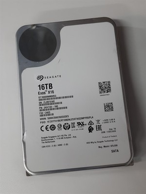 Seagate 16TB SATA Hard Drive Exos X16 ST16000NM005G 100% Health 1000 Hours on