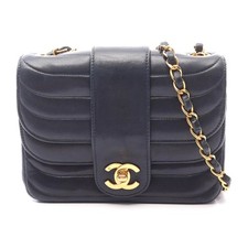 Chanel Mademoiselle Mini Lambskin Shoulder Bag Women Blue One Size