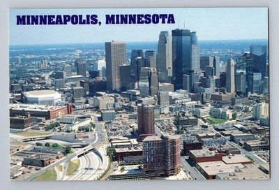 Aerial Octagonal Target Center Cityscape Minneapolis Minnesota Postcard Sherve 