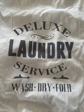 Vintage Deluxe Laundry Service Laundry Bag Canvas Advertising Large Size Handles