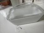 Vtg Westinghouse Milk Glass Refrigerator Baking Dish Loaf Pan w/Domed Lid 9"