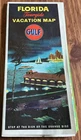 Vintage 1950’s GULF Florida Tourgide Map - Stop At The Sign Of The Orange Disc