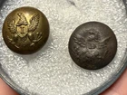 Civil War Dug Relic Dragoon D Cuff Button & Undug I Infantry