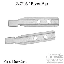2-7/16" Zinc Die-Cast Pivot Bar Pair, Right & Left Hand, 2 Hole