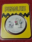 2021 PEANUTS 1oz .999 Fine Silver Round.  CHARLIE SNOOPY & WOODSTOCK      #T0287