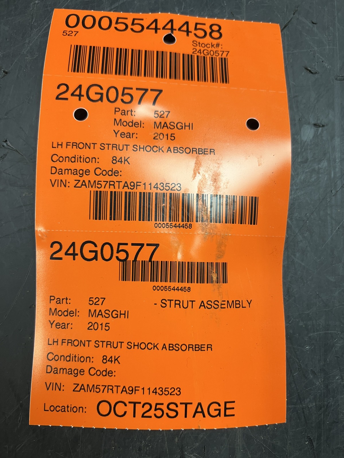 14-17 MASERATI GHIBLI FRONT DRIVER LEFT LH STRUT SHOCK ABSORBER 06700303330