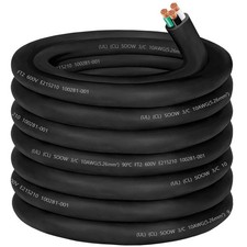 50FT 10/3 SOOW Wire 10AWG Portable Power Cable 30A Generator Welder Cord