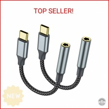 TIPSEAN USB C to 3.5mm Headphone Jack Adapter 2 Pack , USB-C to Aux Audio Dongle