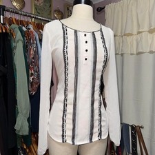Y2K White Lace Long Sleeve Top