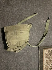 U.S. Military M17 Gas Mask W/ Canvas Bag Pouch And Chemical Hood