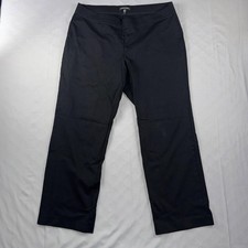Eileen Fisher Pants Womens Large Black Straight Leg Pull On Stretch Knit