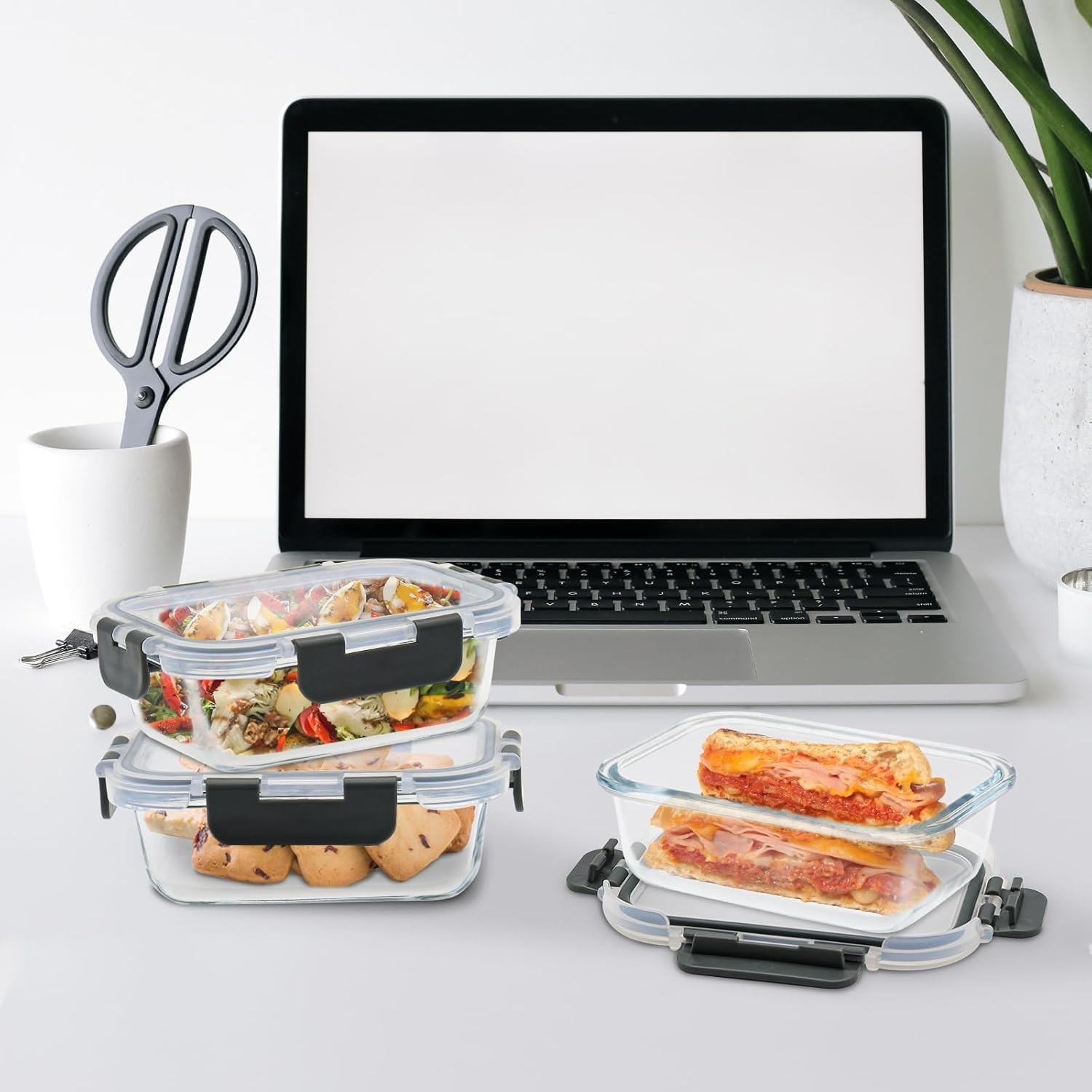 24-Piece Small Glass Food Storage Containers with Lids Airtight, 1.5 Cup Meal...