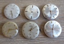 GOOD JOB LOT OF 6 GENTS WRIST WATCH MOVEMENTS 1 WORKING