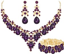 Elegant Bridal Wedding Jewelry Set for Women / Brides / Bridesmaids Teardrop ...
