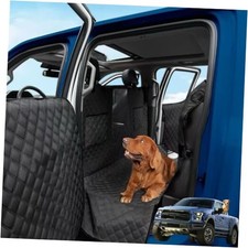 XL Dog Truck Seat Cover with Car Door Protector, for Trucks with Flip Up Black