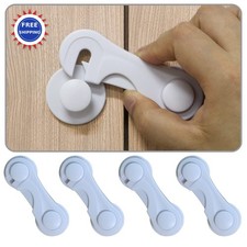Cabinet Locks 4 Pack Child Proof Cupboard Drawer Fridge Closet Safety Door Baby