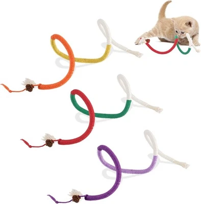 BRANDED Katzenminze Stick, 3 Stück Kauspielzeug Katze Beißseil, Interaktives Katzen Kaus