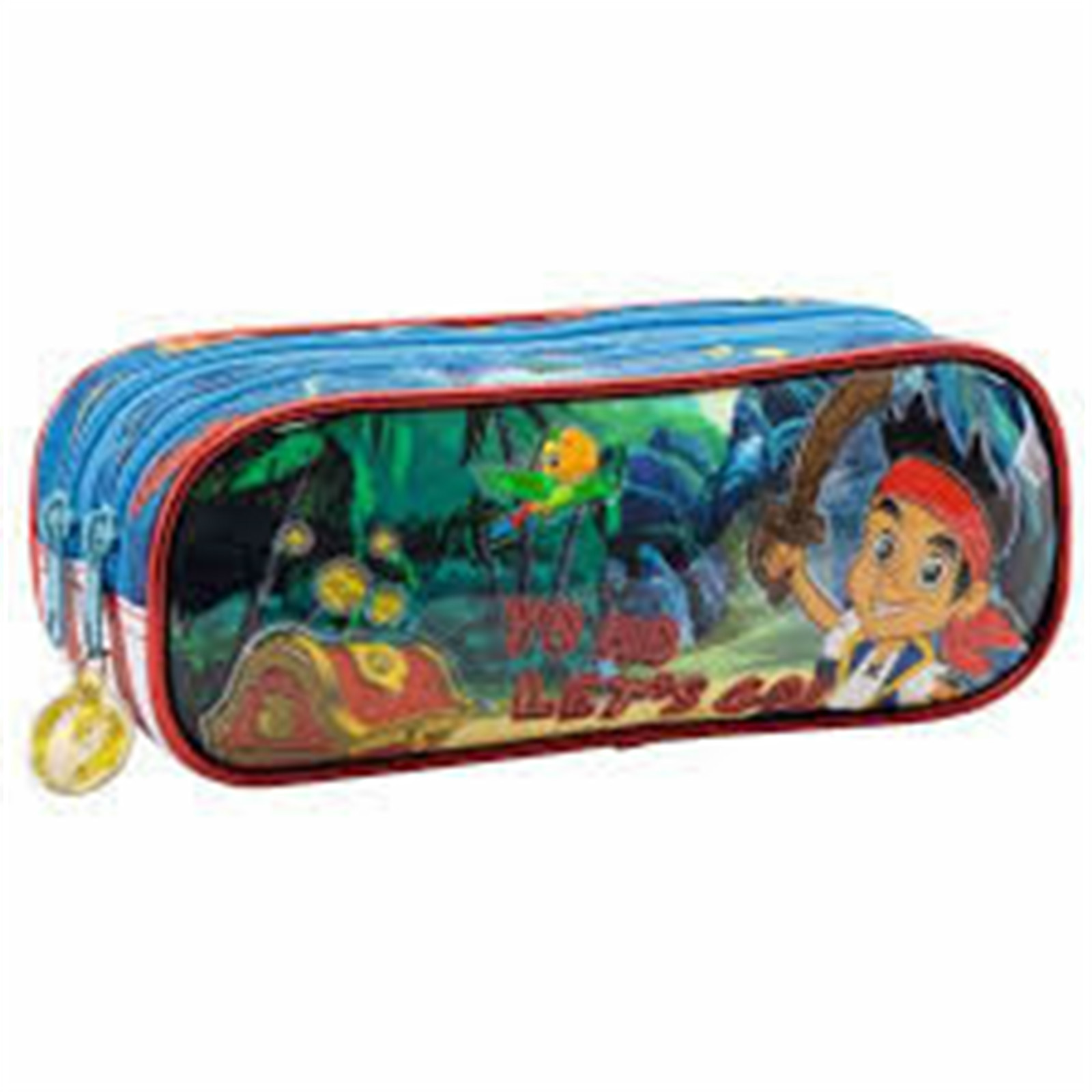 Jake and the Neverland Pirates-Sachet/Pencil Case with 2 Zips-Size: 23x9.5x6.5cm