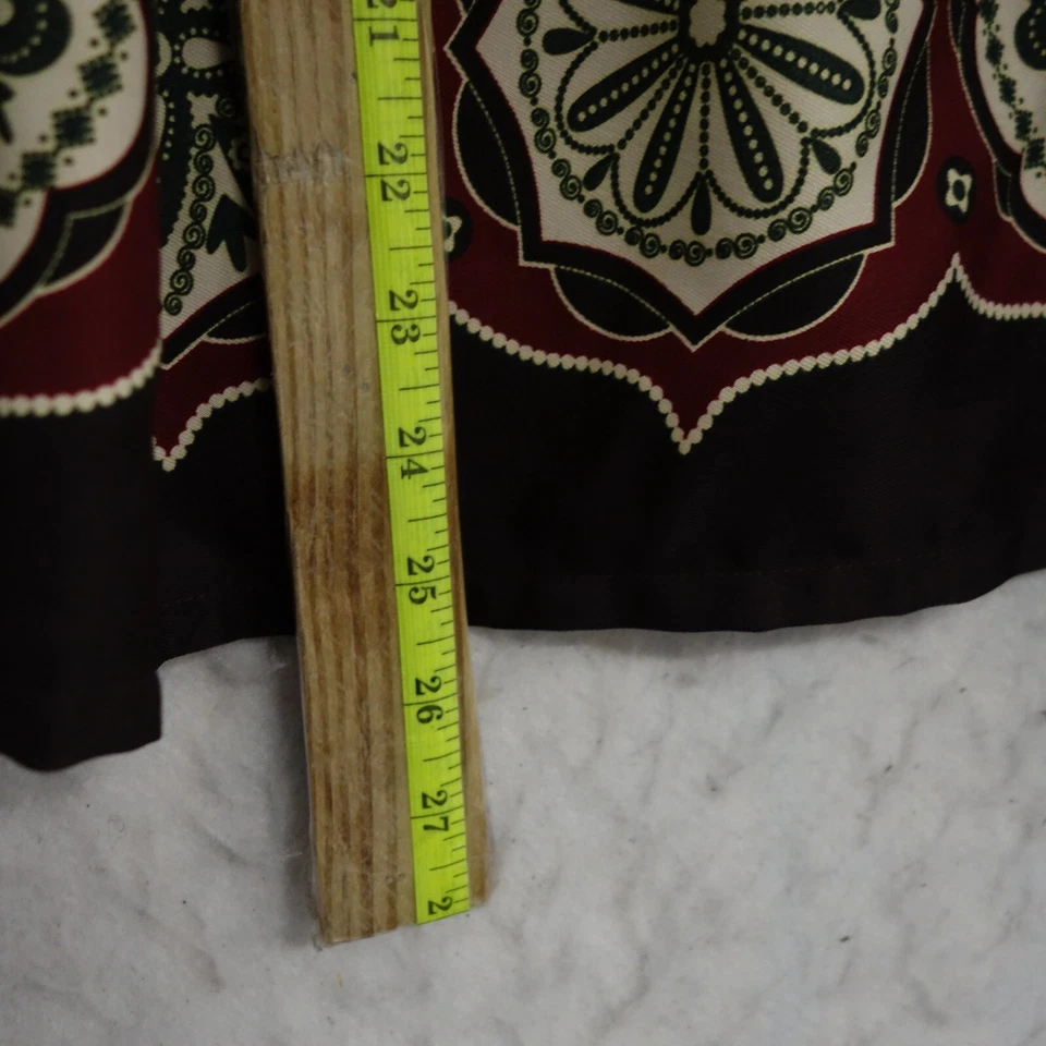 Falda para mujer La Redoute 14 rojo/negro estampado medallón cremallera lateral cinturón línea A Foto 4 de 4