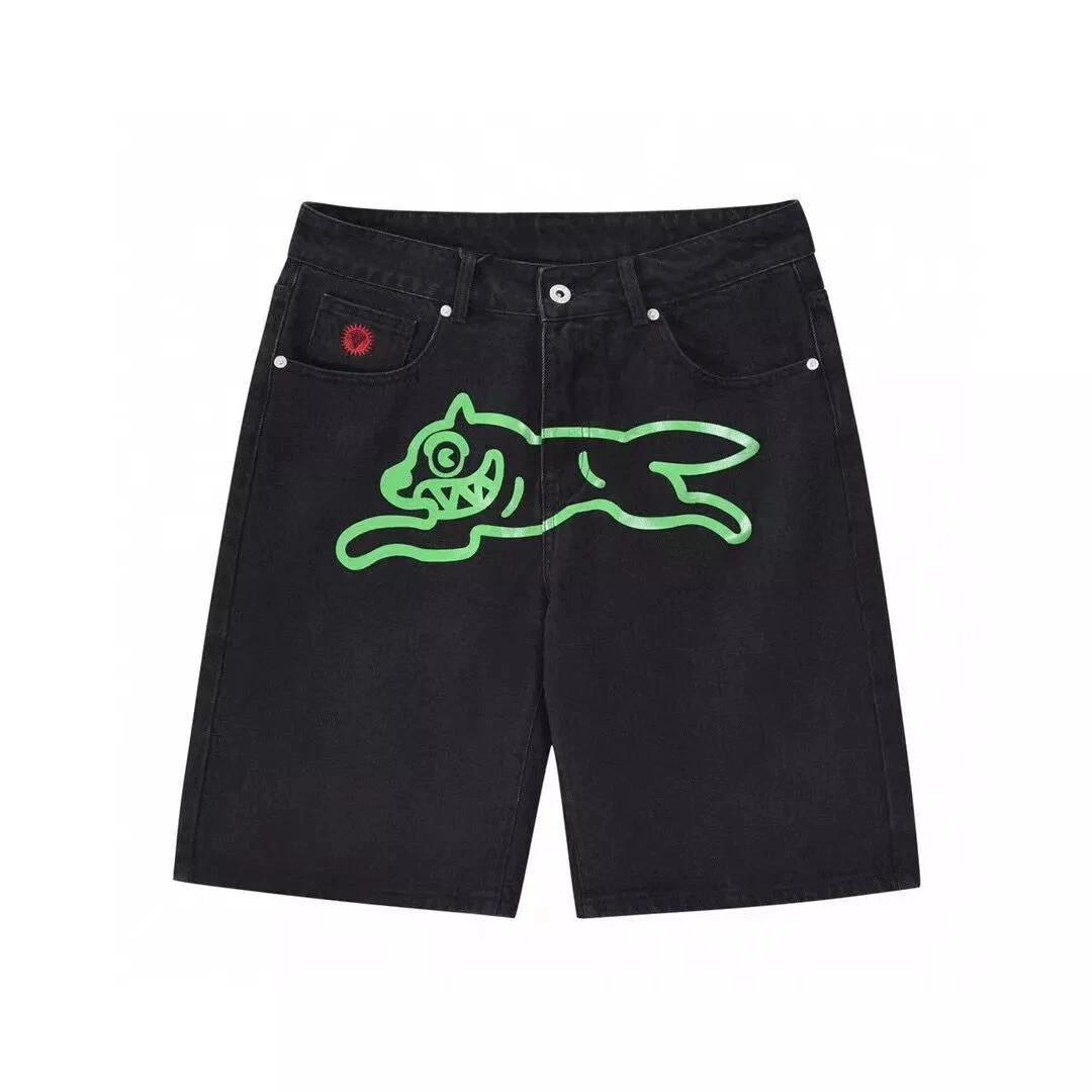 New Men's Summer BBC denim Shorts jeans IceCream Running Dog Size