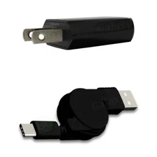 USB Type C Retract Cable+Wall Charger Mini for Motorola Moto G05/G15 / G75 / G15