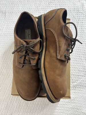 L.L. Bean Mens Bucksport Rugged Plain Toe Oxfords Shoes Size  display picture 3