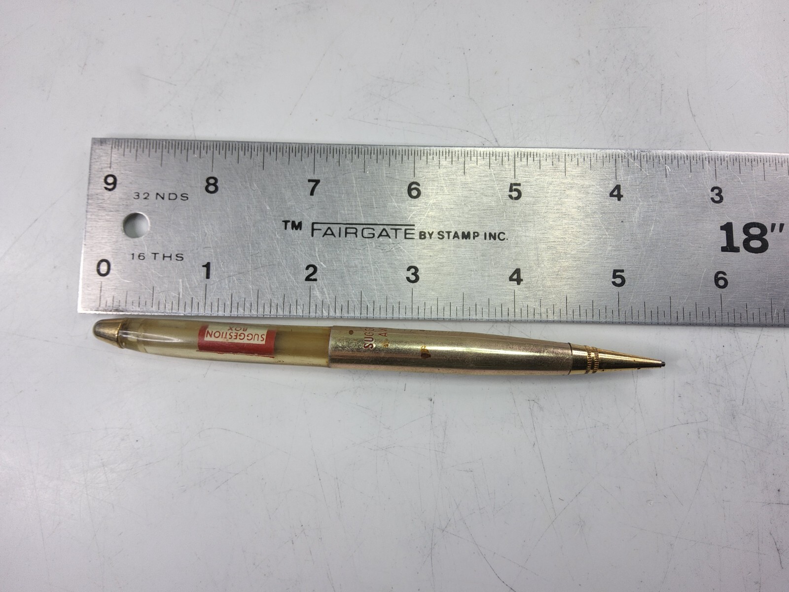 Vintage Gold Tone Pencil Suggestion Box Suggest Award Mechanical Pencil