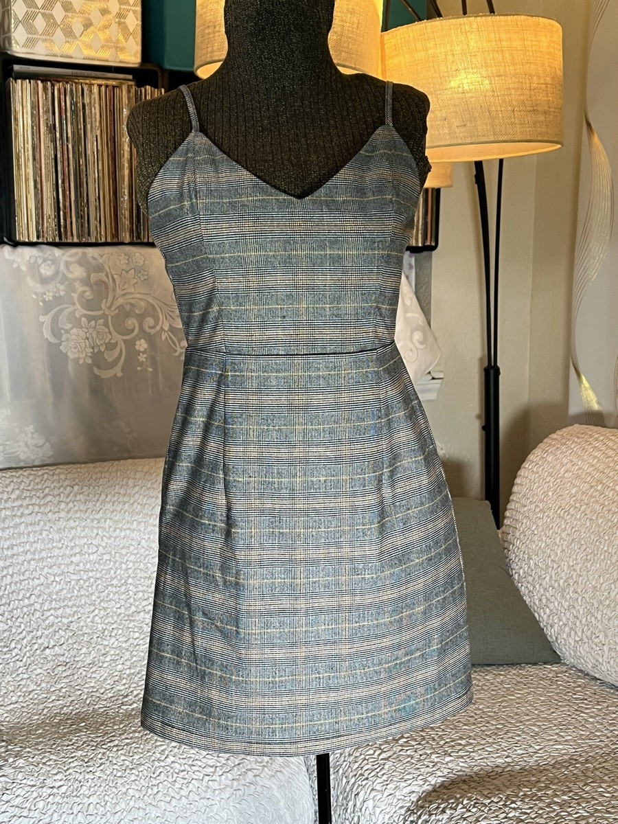 Forever 21 Dress Brown, Orange & Blue Plaid (USED,GREAT CONDITION)