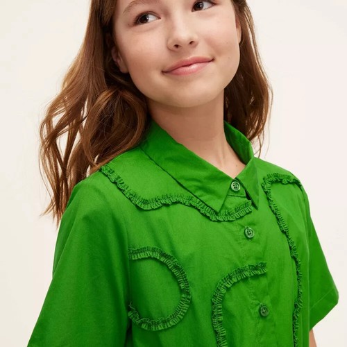 Choose SIZE S- M - Girls Ribbon Short Sleeve Shirtdress kate spade Target Green - Picture 4 of 5