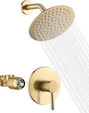 Sumerain Brushed Gold Shower Faucet with 8 in Stainless Steel Rain Shower Head