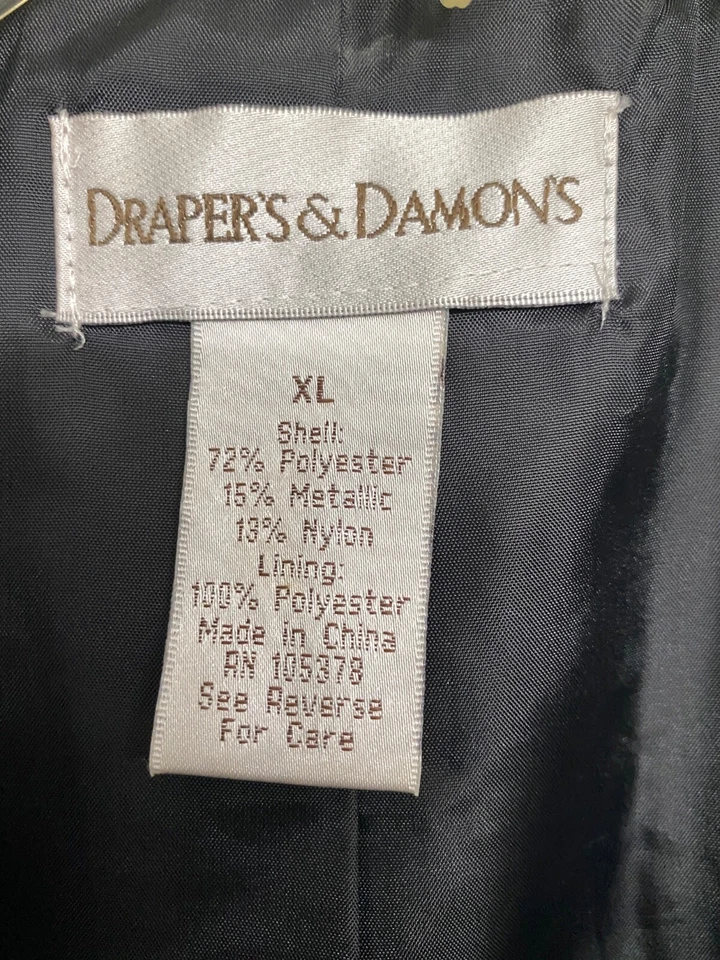 Chaqueta de Vestir Blazer Mujer DRAPER & DAMONS Blanco Negro Declaración de Vacaciones De Colección XL Foto 4 de 4