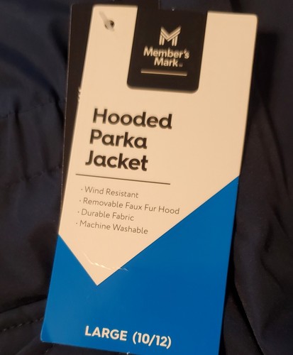New Girl's Size 10/12 Large Member Mark Parka Jacket Coat Blue - Picture 8 of 8