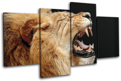Lion Roar Wild Animals MULTI Leinwand Wand Kunst Bild drucken