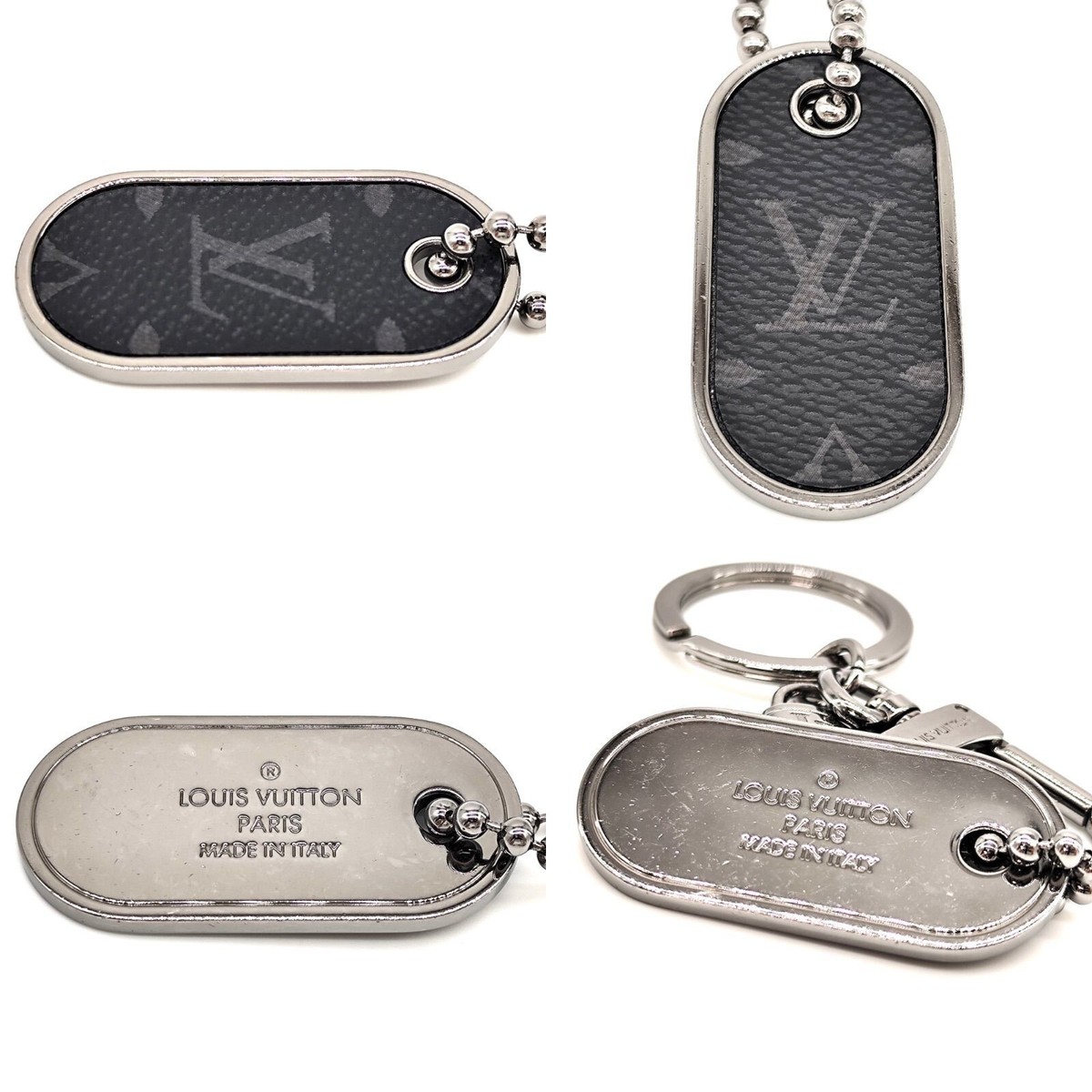 LOUIS VUITTON M63618 Porte Cle Tab Eclipse Key Ring Bag Charm Key