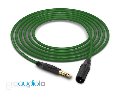 Mogami 2534 Quad Cable | Neutrik Gold TRS XLR-M | Green 8 Feet | 8
