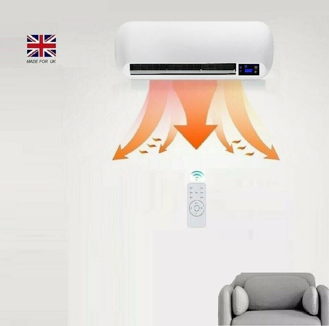 Large Over Door Warm Air Curtain Fan Heater LED Screen Remote Control PTC |  eBay