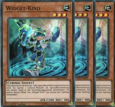 yugioh 3x Widget Kind YS18-DE003 SUPER RARE 1Auflage Deutsch