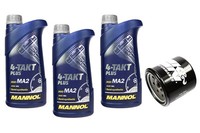 MotoröL Set ÖLfilter KN204 10W40 3 Liter FüR Honda Kawasaki Suzuki Triumph Yamah