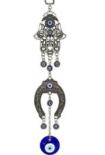 Turkish Blue Evil Eye Hamsa Hand Wall Hanging Amulet Blessing Gift CL2