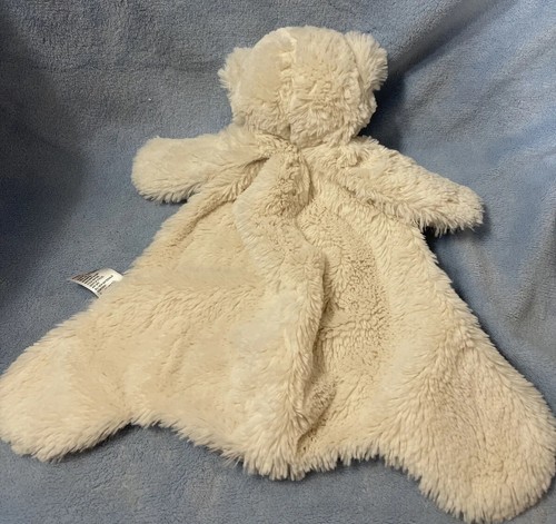 Gund Edgehill Off White Bear Plush Baby Lovey Security Blanket Nunu Gray Satin - Picture 4 of 12
