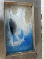 Beautiful unique Handmade Resin Tray. Wood Stained Tray.