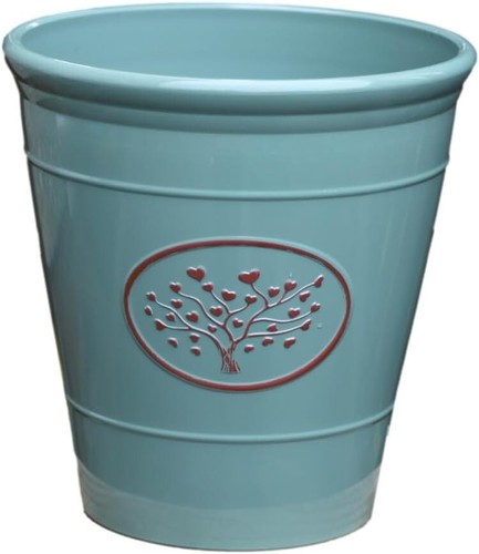 2Pc Plastic Olive Green Planter 30cm Round Outdoor 14L Gloss Garden Plant Pot - Picture 2 of 5