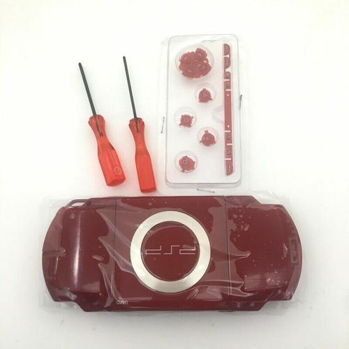 Red Replacement Shell Full Housing Case Cover Buttons Kits For Sony PSP 1000 - Afbeelding 1 van 4